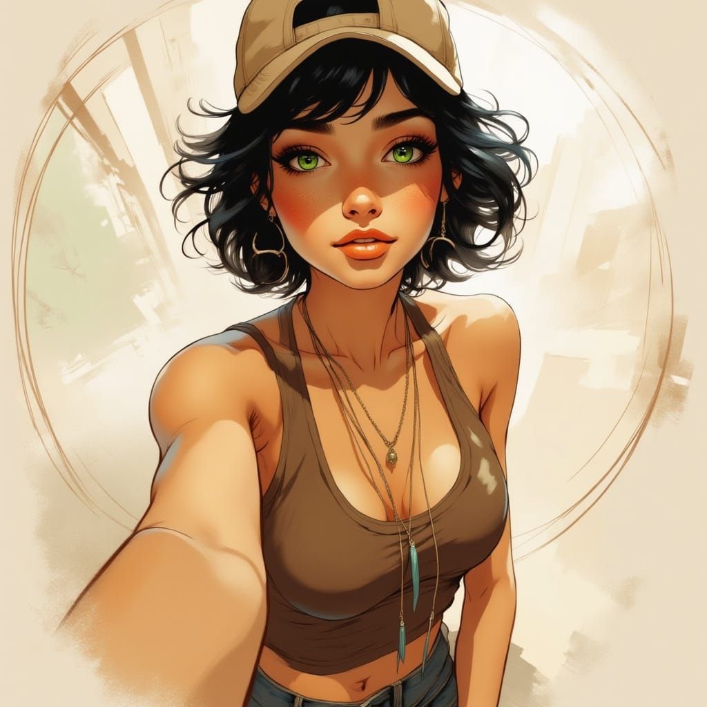 Dynamic Anime-Style Portrait with Painterly Shading