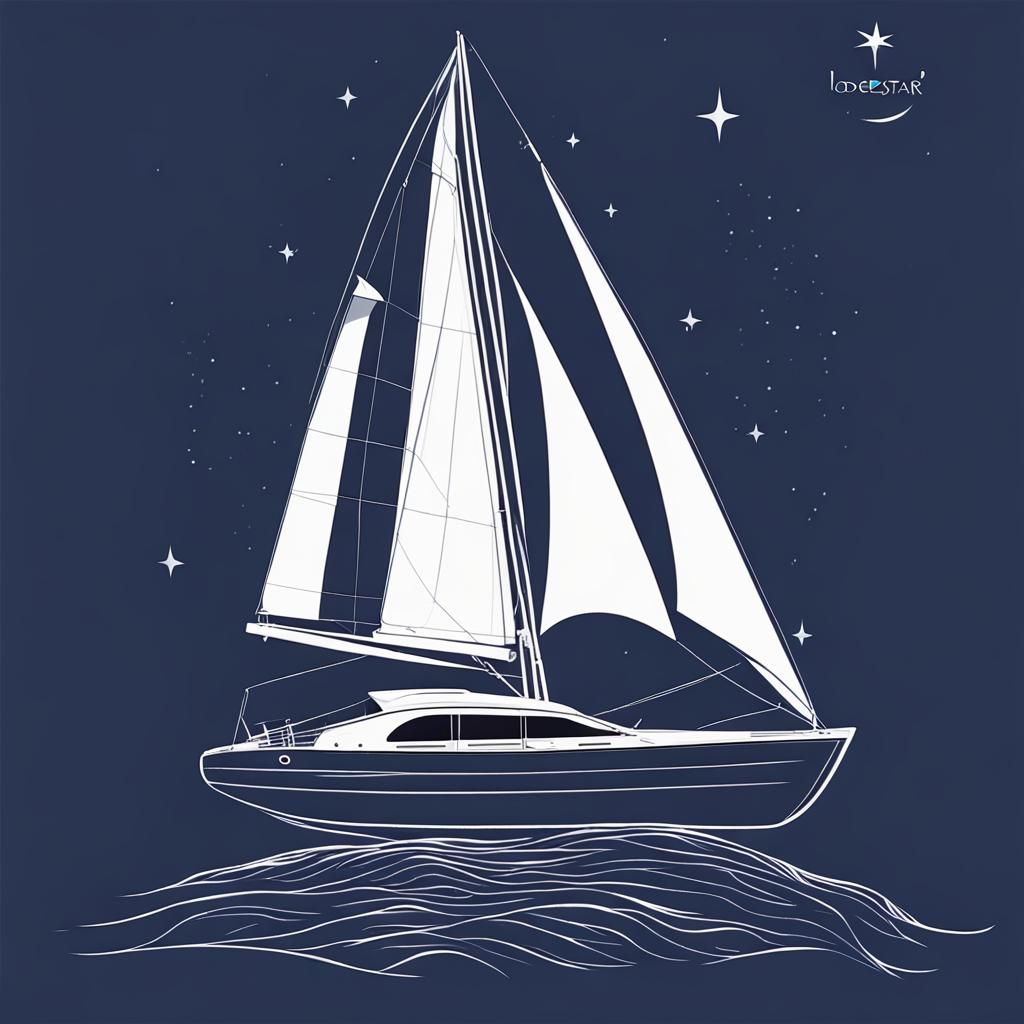 Lodestar Sailboat Logo: Little Dipper and Southern Cross