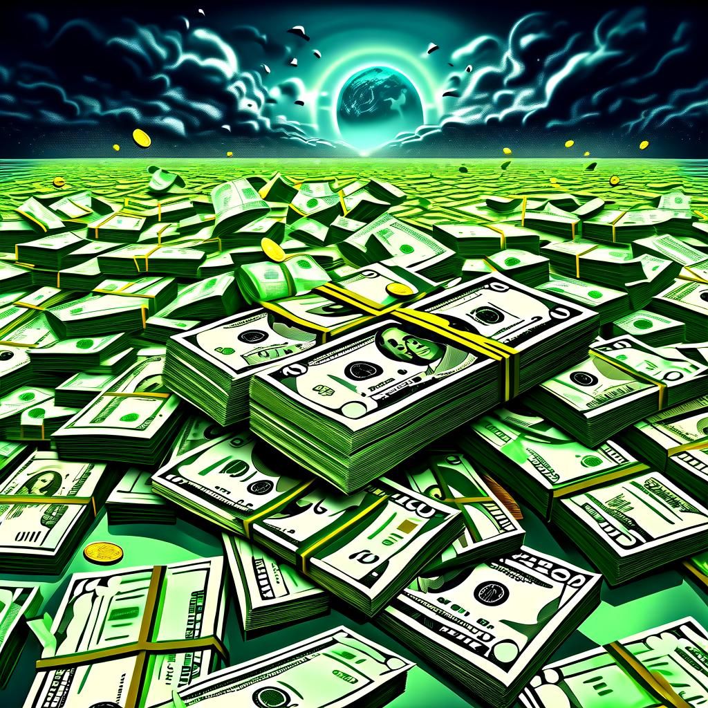 Hyperrealistic Immersion in Money: Detailed 64MP Render