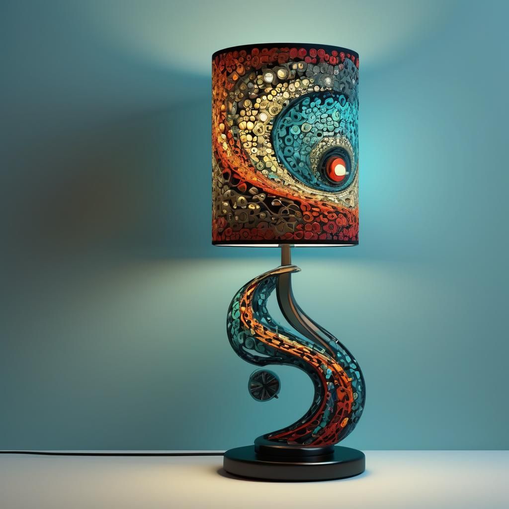 Eccentric Auto Part Lamp in Mid-Century Style