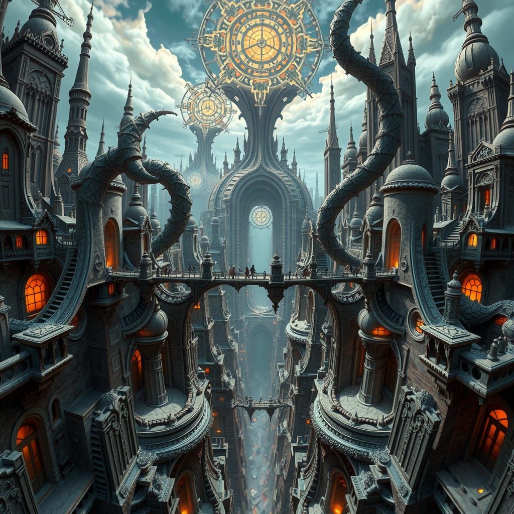 Surreal 3D Mandelbulb Kaleidoscope Cityscape