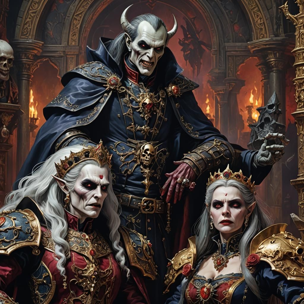 Vampire Counts Royalty in Hyperrealistic Style