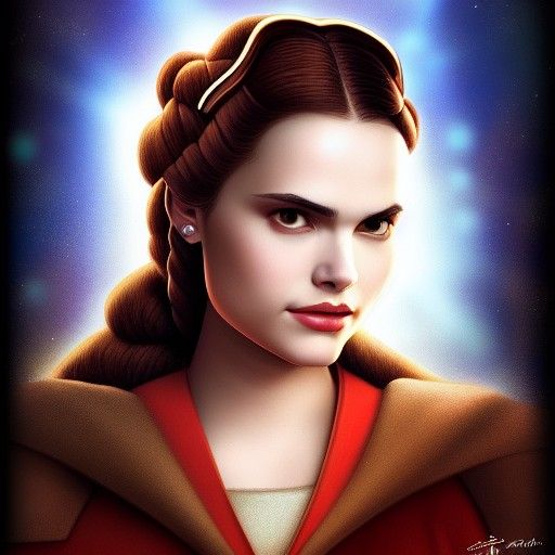 Padmé Amidala Portrait in Splash Art Style