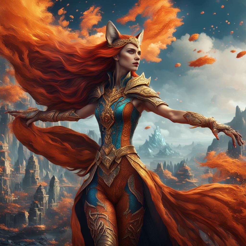 Stunning Fox Woman: Fantasy Concept Art