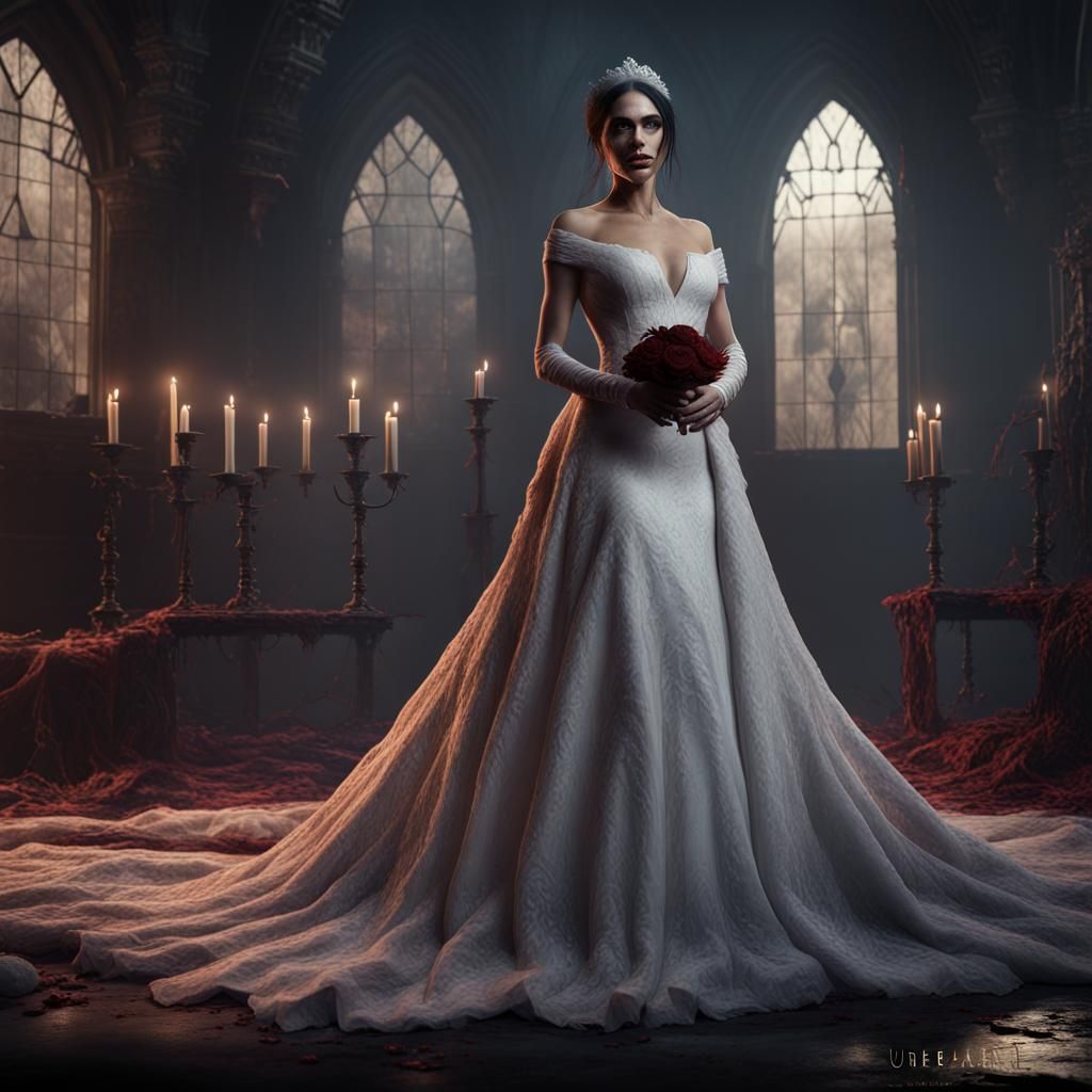 Vampire Zombie Bride: Detailed Fantasy Art