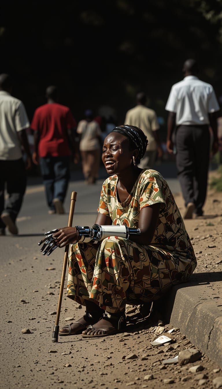 Nigerian Lady With Prosthetics Begs for Alms