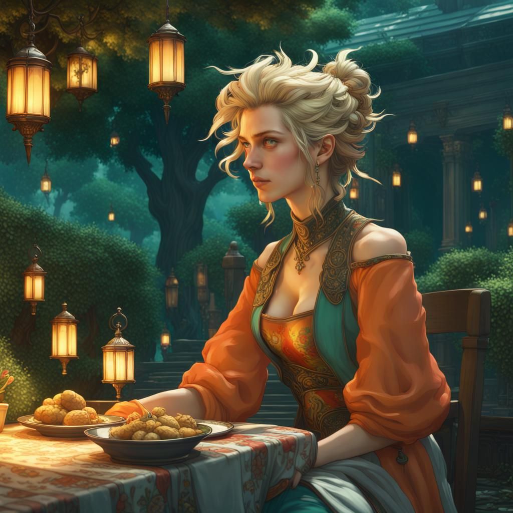 Celes and Locke's Romantic Dinner, Art Nouveau Style