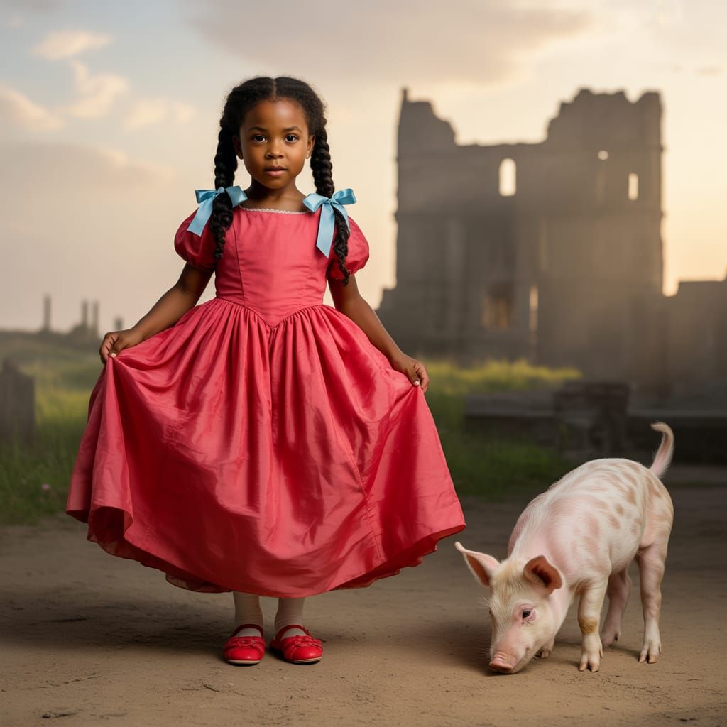 Prissy in Red Organza at Tara Plantation, 1863