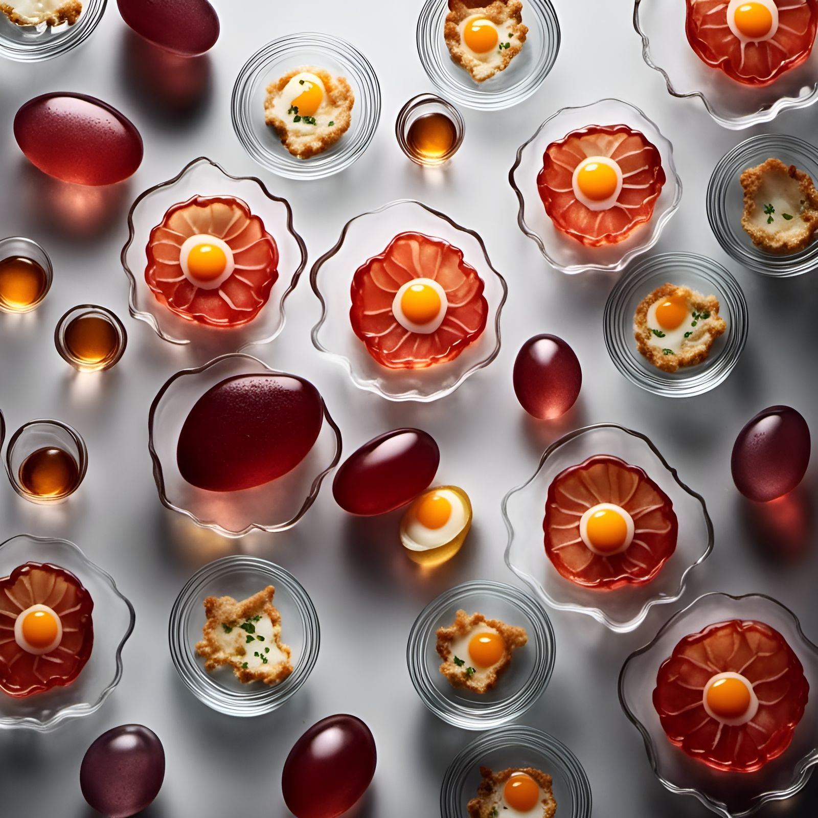 Surreal Transparent Fried Egg in Neon Colors