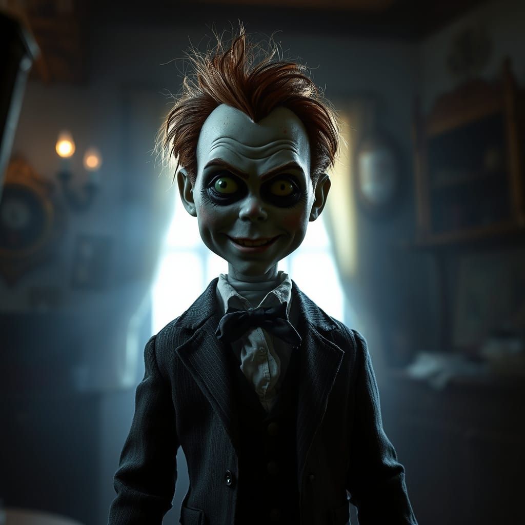 Eddie the Haunted Doll in Dark, Moody Style
