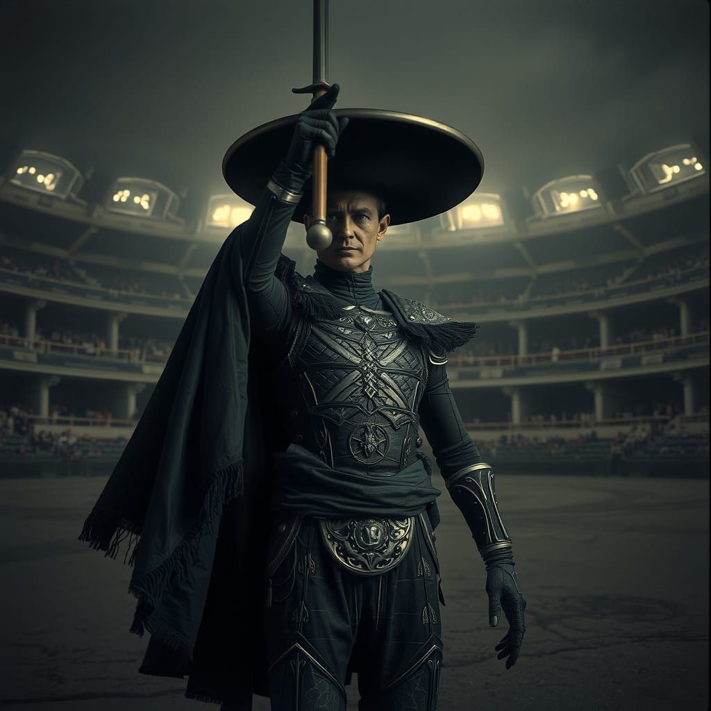 Surreal Matador in a Dark, Moody Arena, in a Style Inspired ...
