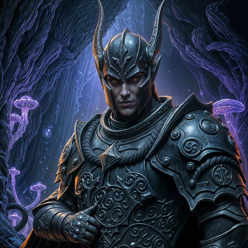 Dark Elf Knight in Underdark Splendor