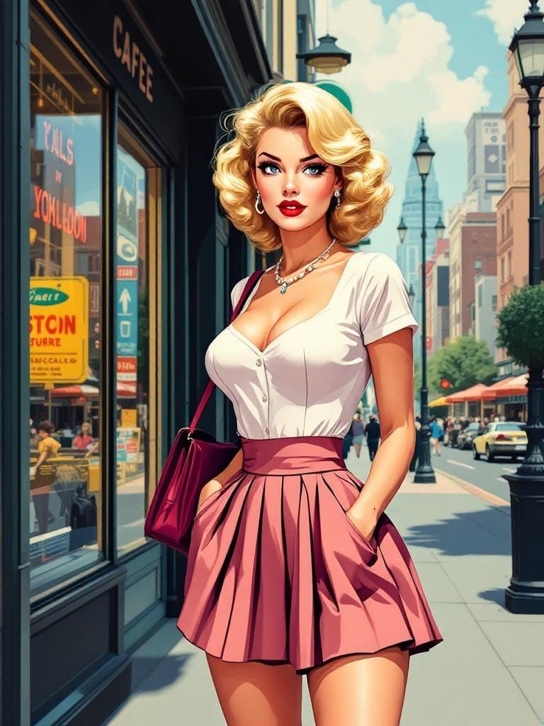 1950s Pin-Up in Craig McCracken and Hiroshi Yoshida Style