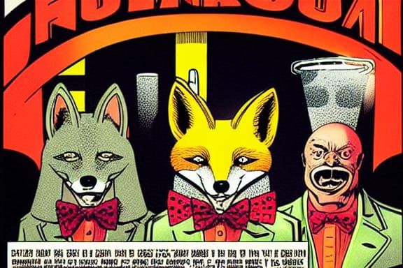Fox Enters a Bar, Comic Book Illustration