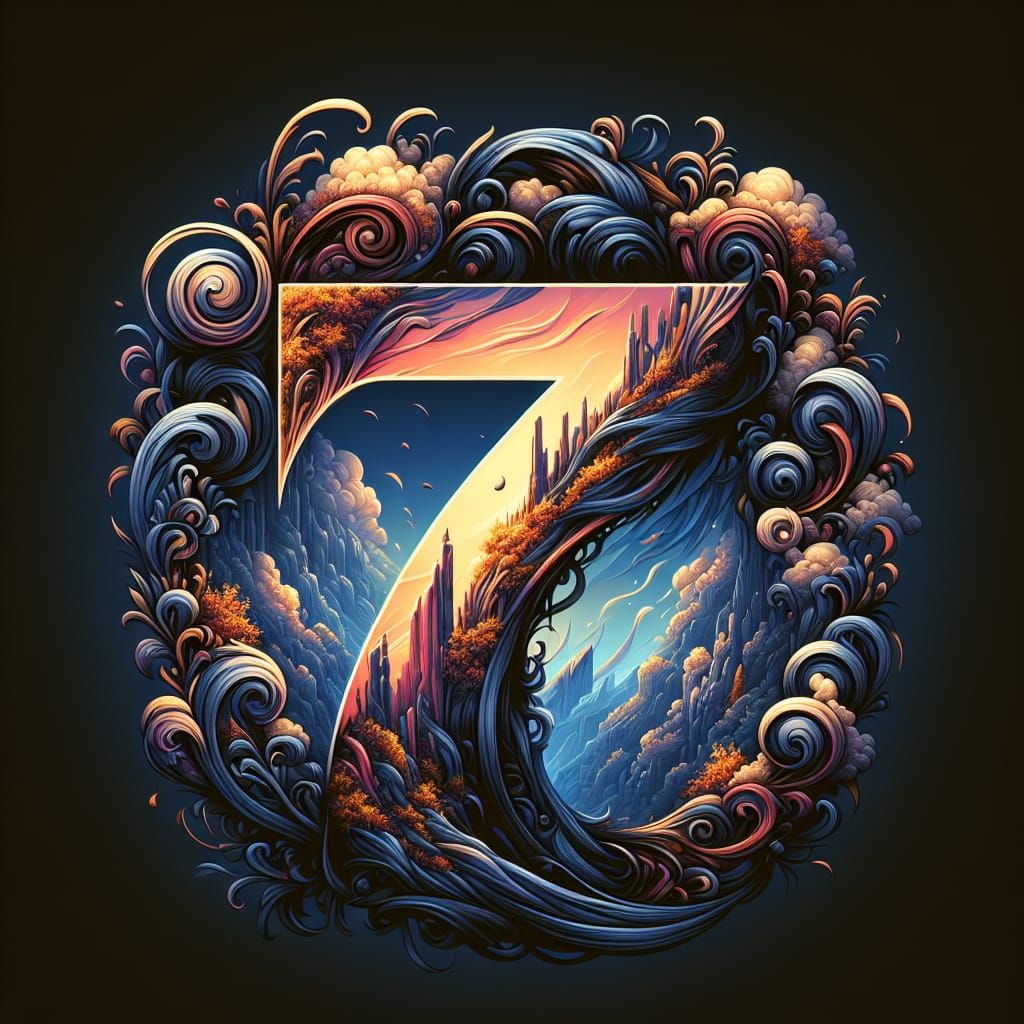 Fantastical Number 7 Logo as Matte Painting