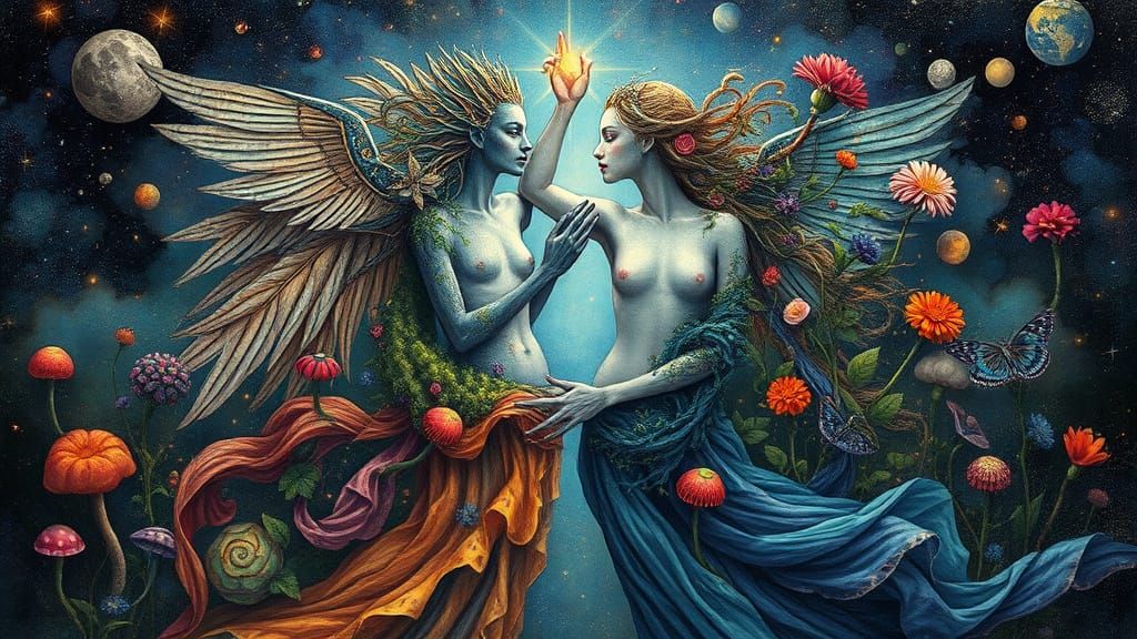 Dreamlike Encounter of Ethereal Beings in Liminal World