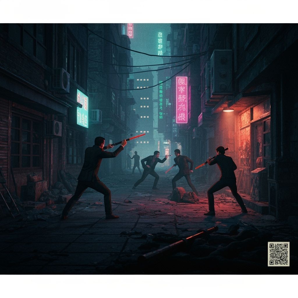 Ukiyo-e in style Dystopian world. A film scene Clockwork Ora...