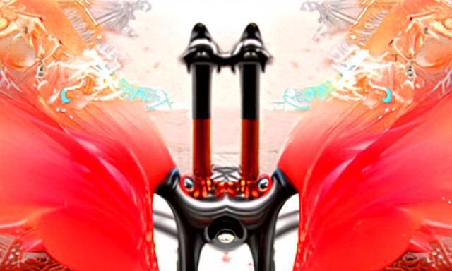 Futuristic Custom Bike Fork in Gustave Doré Style