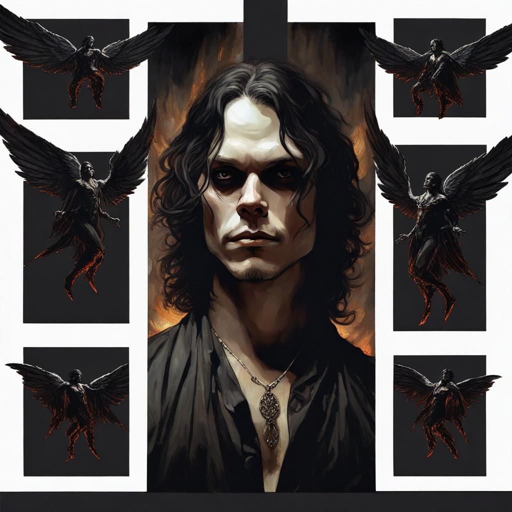 Eerie Fallen Angel Portrait in 8k Resolution