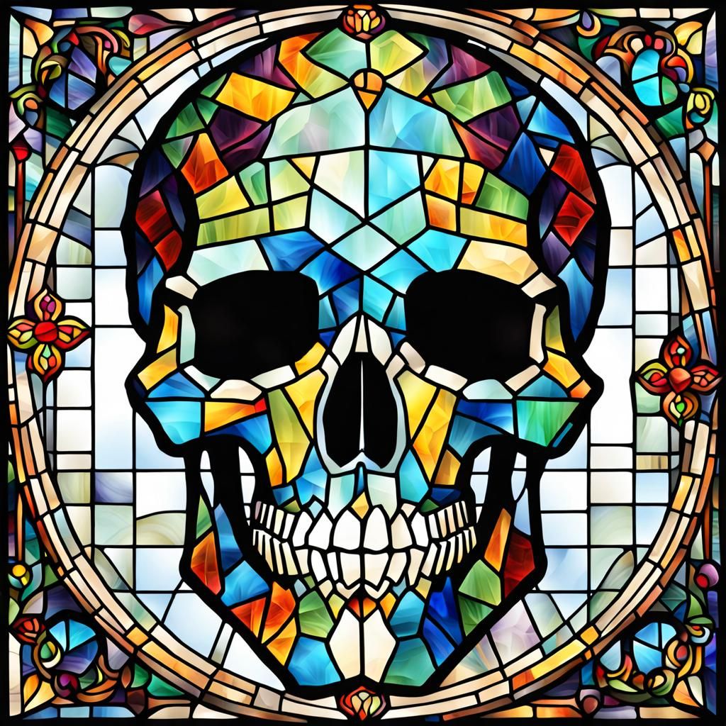 Stained Glass Skull: A Vibrant Art Piece