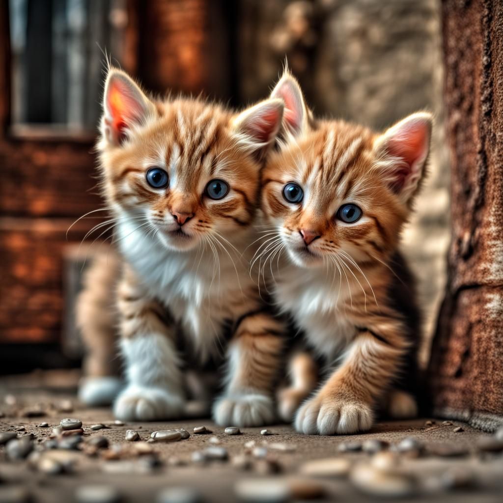 Affectionate Kittens: A Hyperdetailed HDR Masterpiece