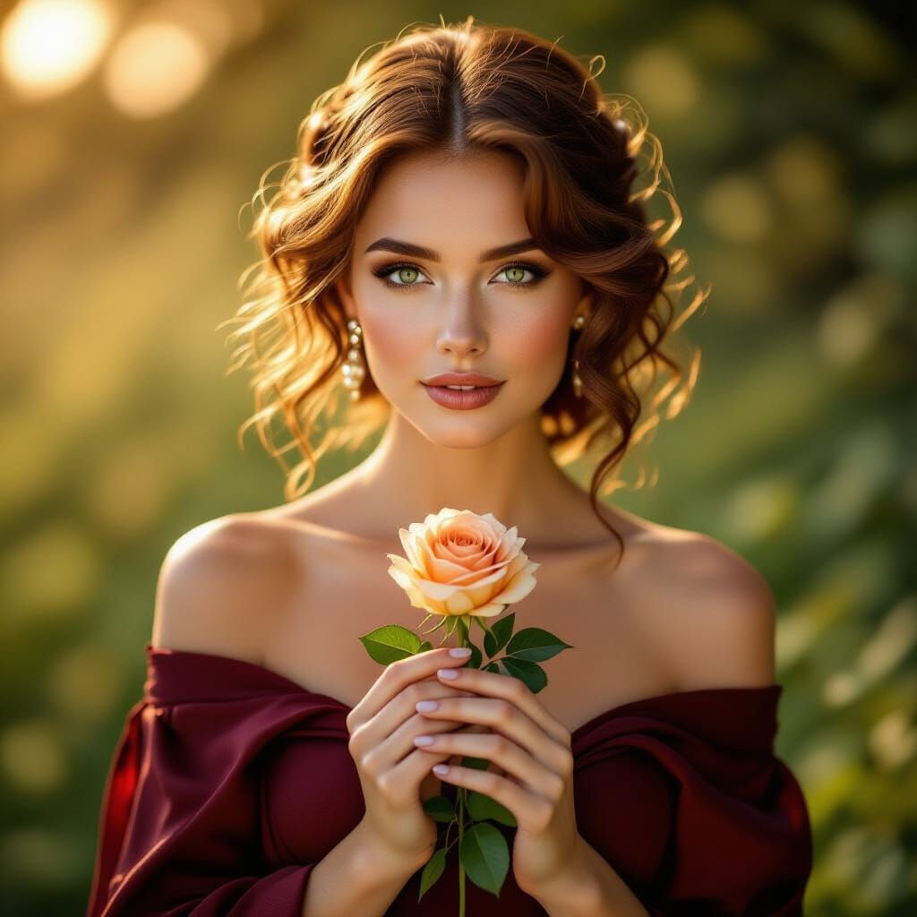 A hyper-realistic, ultra-high-resolution portrait of an eleg...