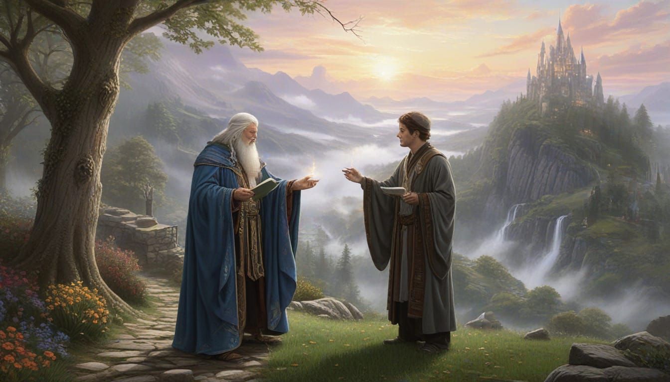 Merlin Teaches Young Arthur Wisdom and Magic