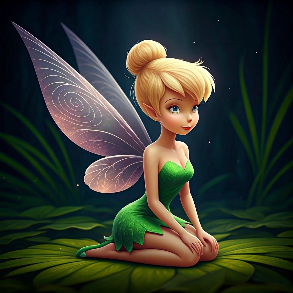 Ethereal Tinkerbell with Shimmering Wings in Hyperrealistic ...