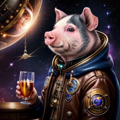 Steampunk Space Pig Among the Stars