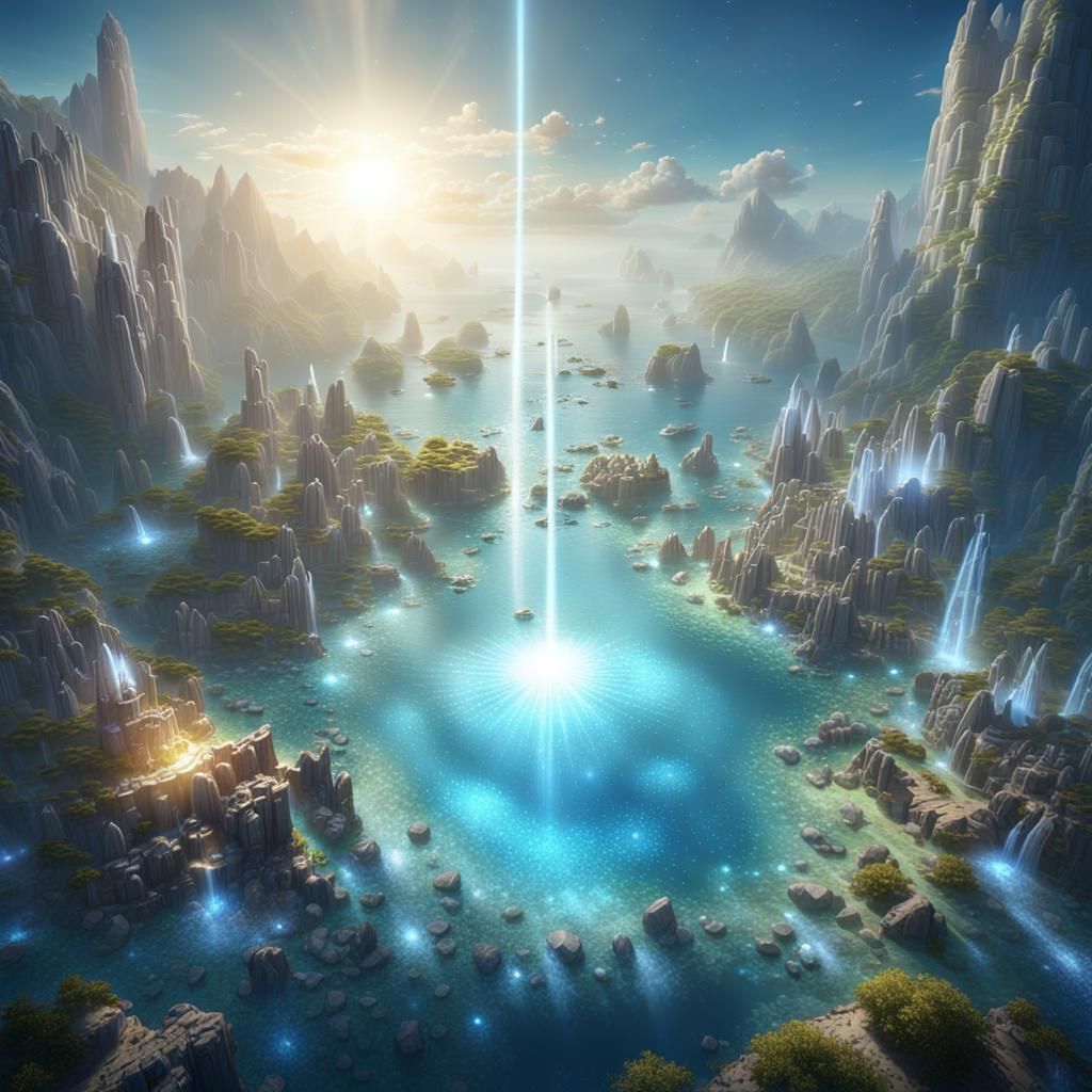 Lemurian Crystal Sanctuary with Astral Sky