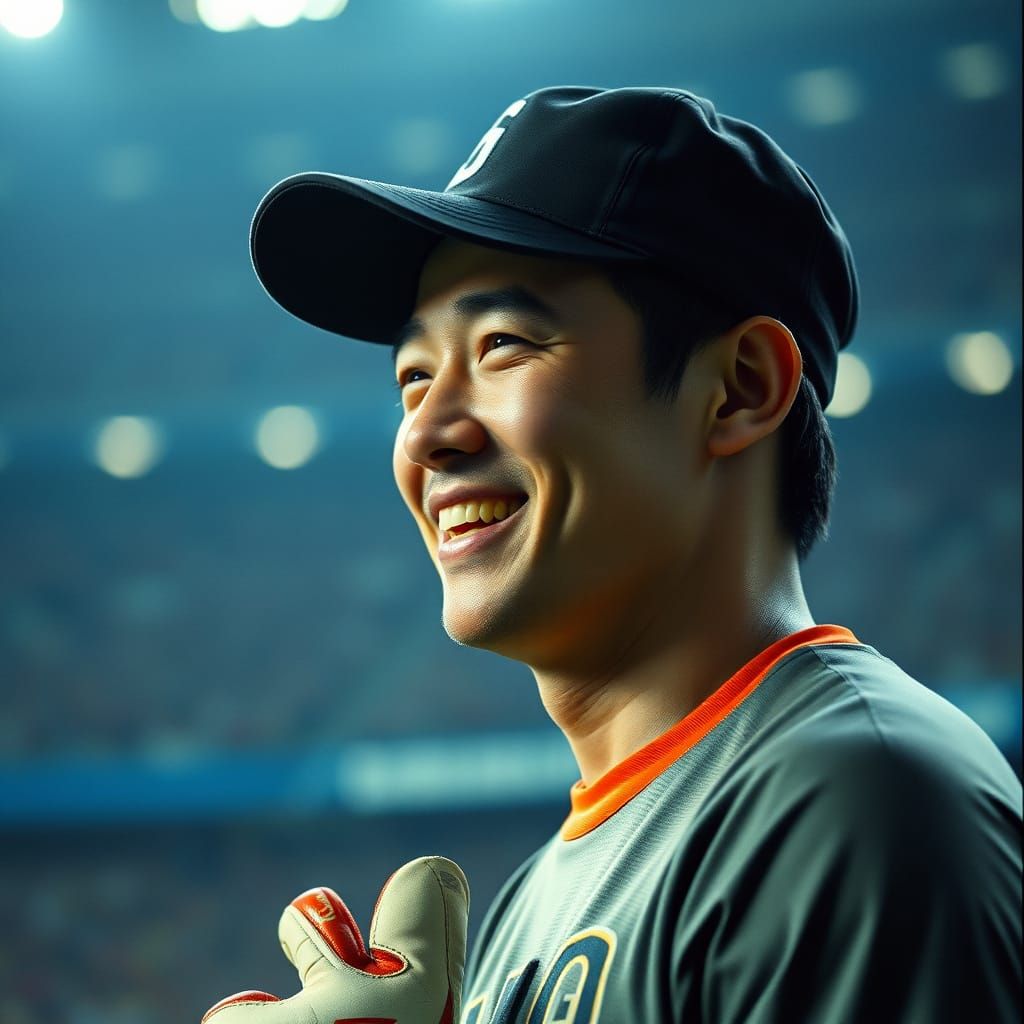 Elegant Goalkeeper Shines in Stadium Spotlight