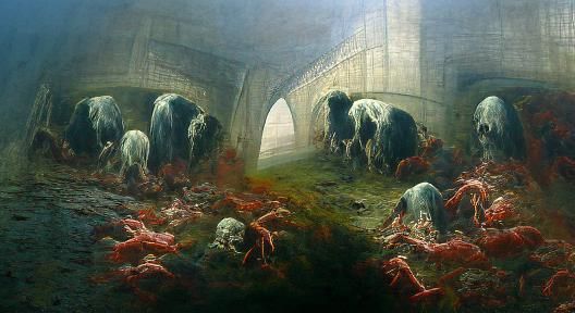 Cannibal Fairies Feast Under Broken Bridge