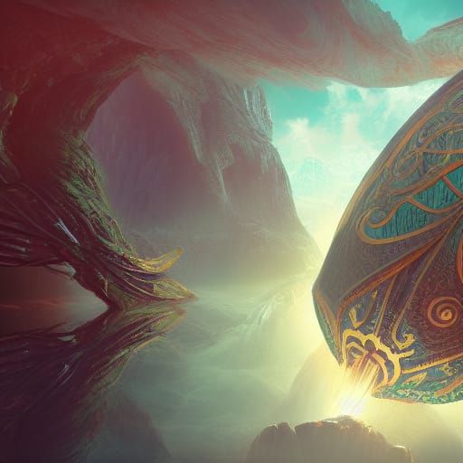 Fantastical Hyperbolic Cone Concept Art