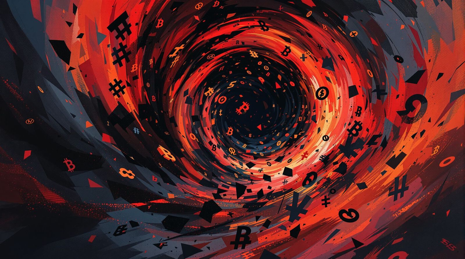 Cryptocurrency Rug Pull Chaos in Digital Painting Style