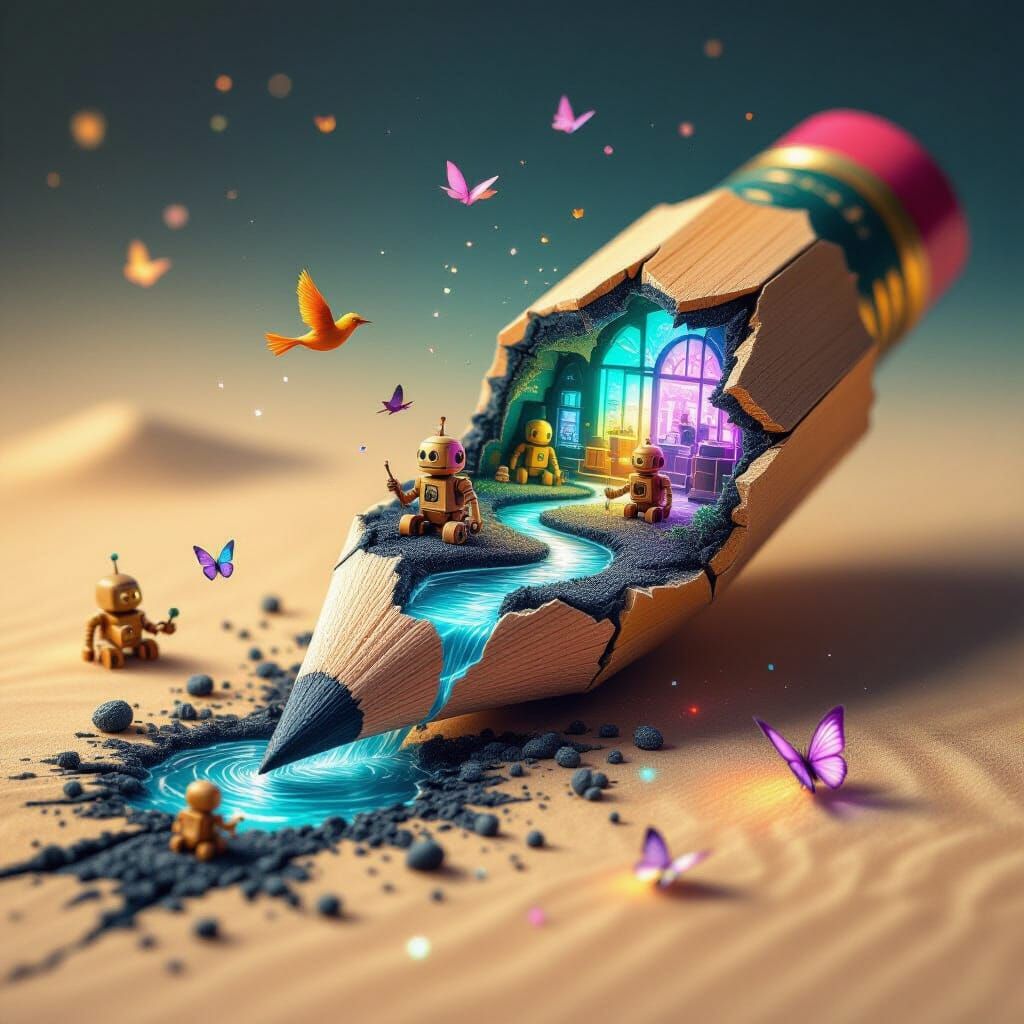 Surreal Miniature World From Broken Pencil