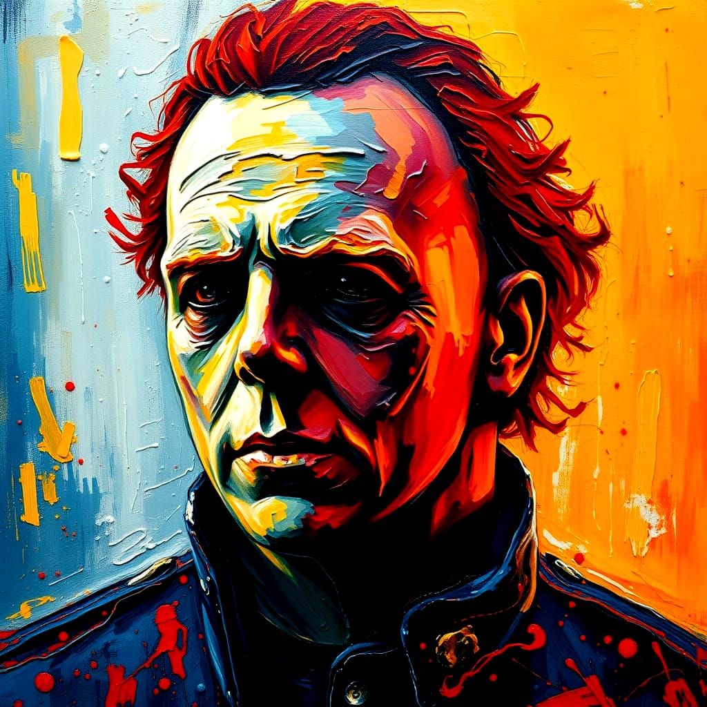 The Iconic Horror Figure in Neo-Impressionist Brushstrokes