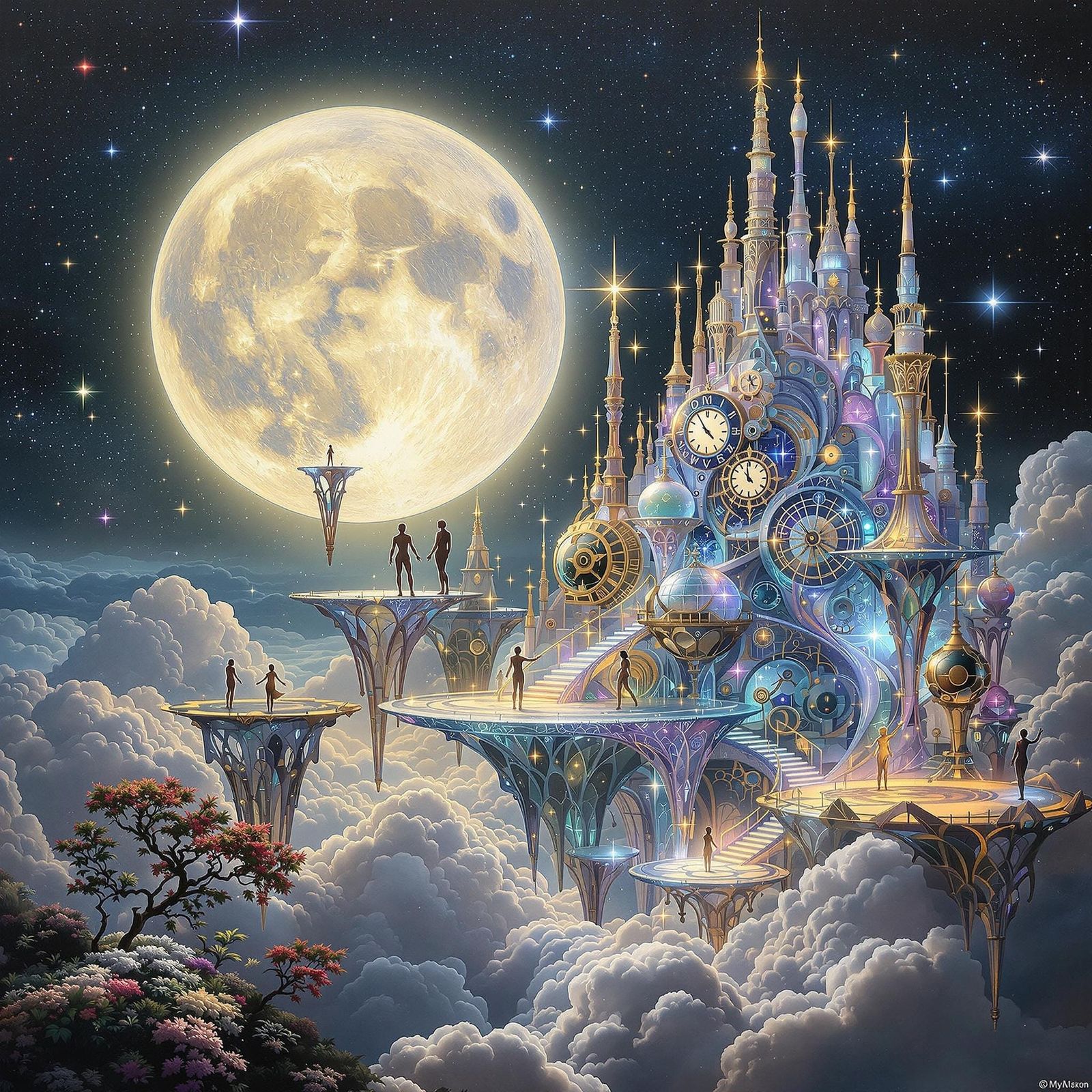 Dreamlike City of Luminous Glass and Ethereal Beauty