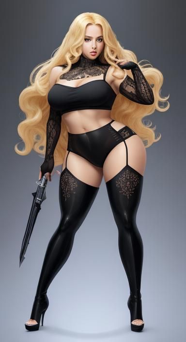 Hyperrealistic Portrait of a Curvy Blonde Woman