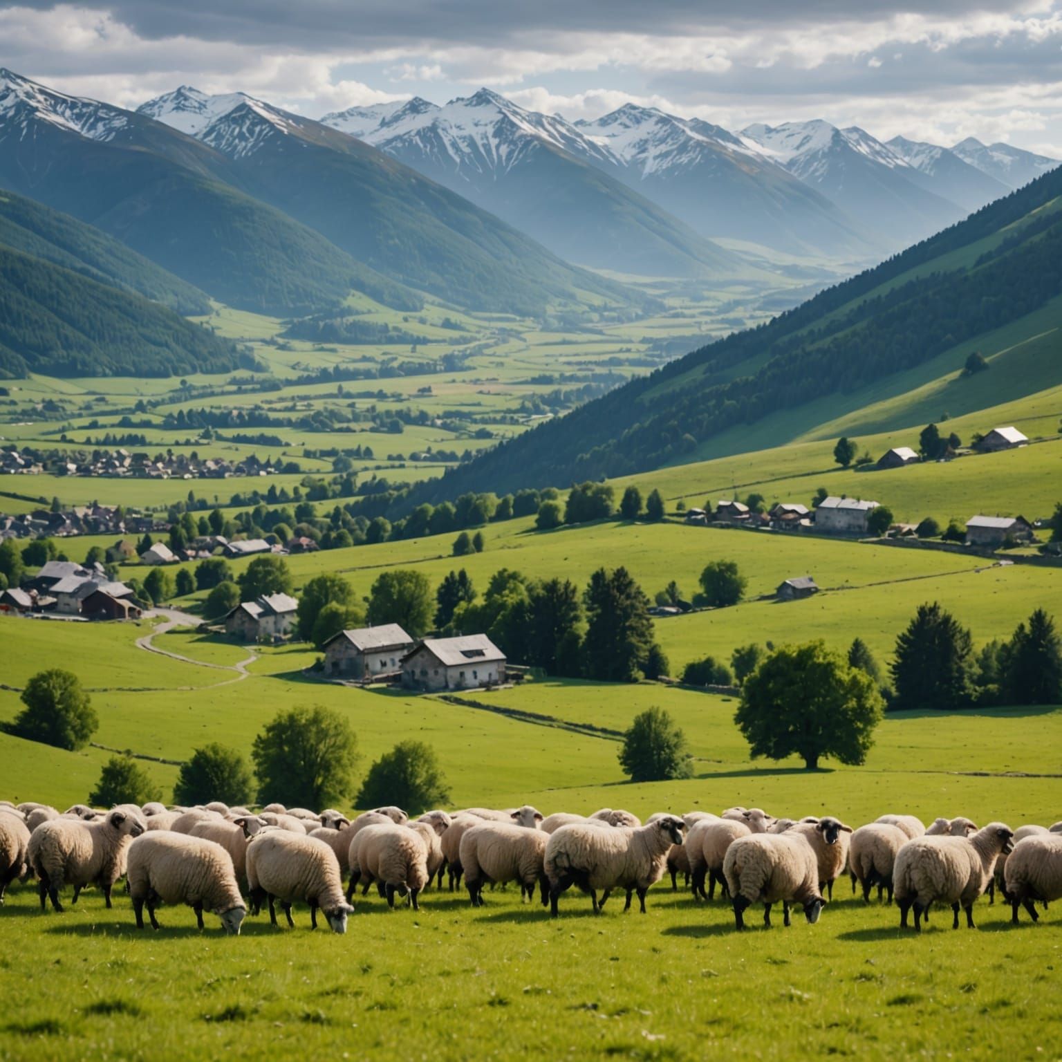 Idyllic Highlands Landscape with Grazing Sheep