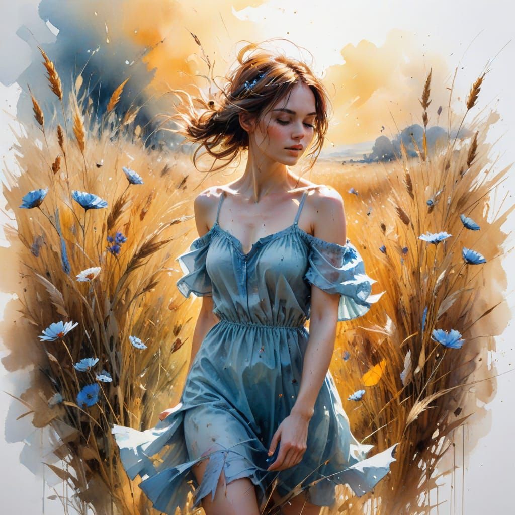 Vibrant Summer Meadow Under Azure Sky