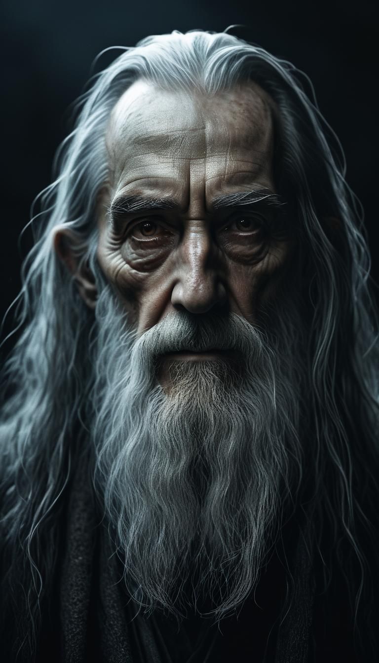 Dramatic Portrait of a Powerful Wizard in Chiaroscuro