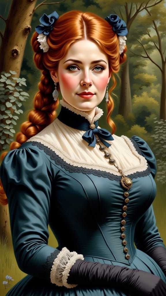 Ethereal Victorian Lady in Jewel Tones