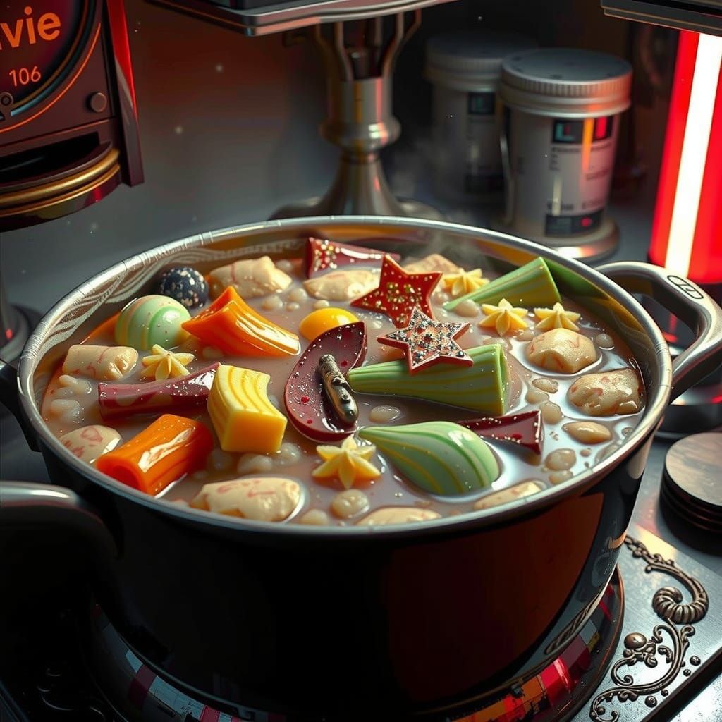 Fluffy Samoyed Puppy on Cloudy Throne in CGI Style