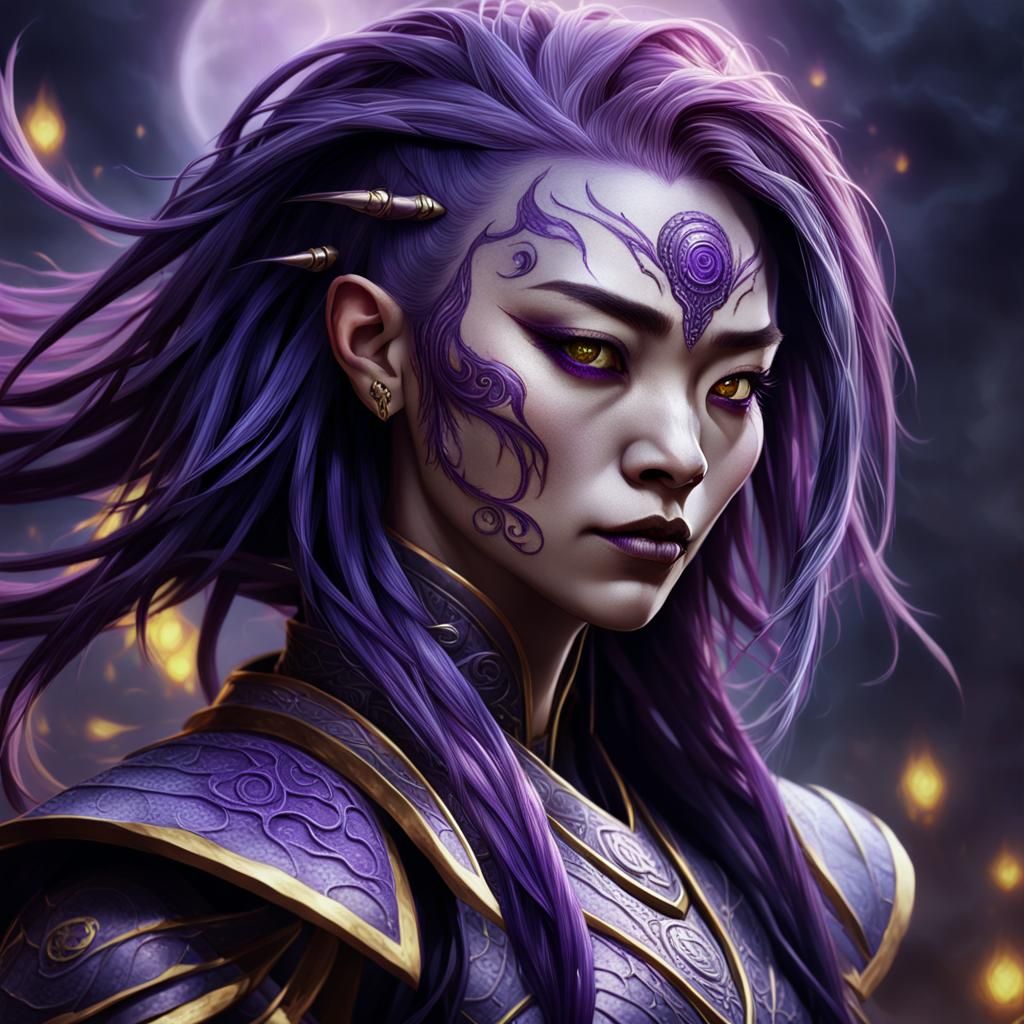 Yuan-ti Pureblood with Psyiblades: Dark Fantasy Art