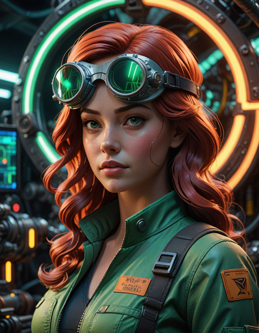 Steampunk Ariel in Space