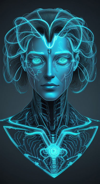 Cybernetic Dodecahedron Goddess in Downtown LA