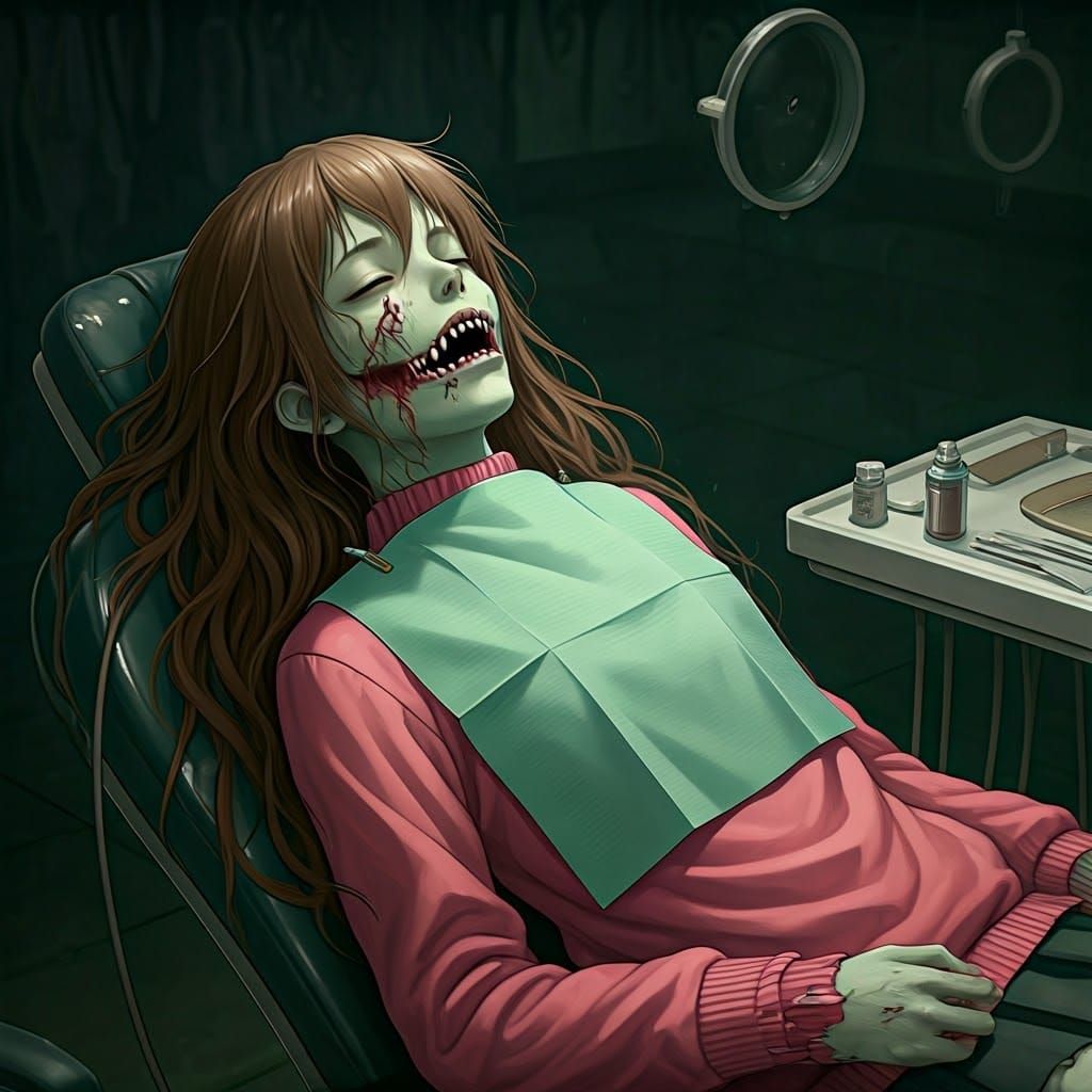 Zombie Girl in Dentist Chair: Anime Key Visual