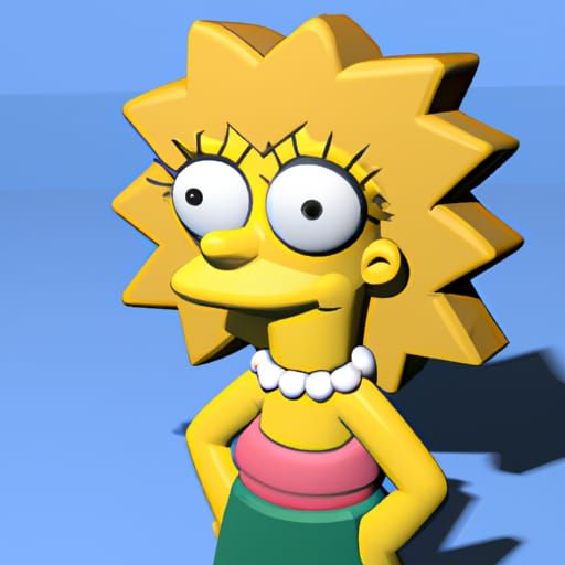 Lisa Simpson Rendered in 3D