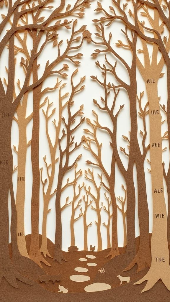Intricate Paper Forest Art Inspired by Rousseau and Potter