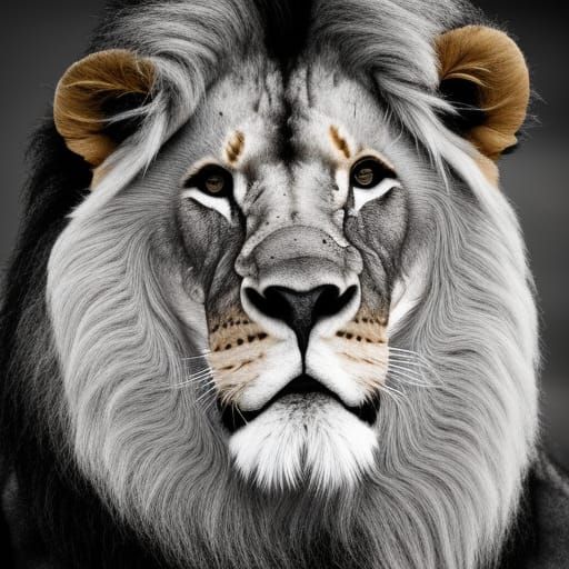 Gentle Lion Portrait in Natural Light